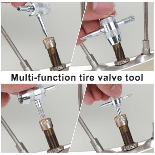 Gosknor 2pcs 4-Way Valve Core Tools, 4-in-1 Tire Valve Tool