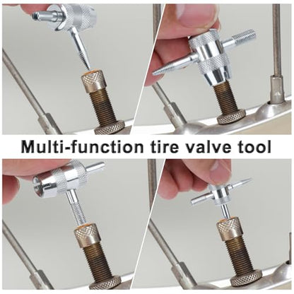 Gosknor 2pcs 4-Way Valve Core Tools, 4-in-1 Tire Valve Tool