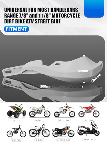 JFG RACING Dirt Bike Handguards Universal for 7/8" and 1 1/8" Handle Bar - color: white