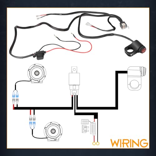 Wiring Harness 2 Lead, Nirider Motorcycle Handlebar Switch 12V 40A Relay Fuse Nylon Wiring Harness Kit for LED Light Bars Fog Lights Driving Lights LED Pods for Motorcycle ATV Dirt Bike Snowmobile
