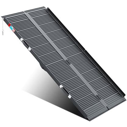 WHALEMOTOR Black Portable Wheelchair Ramp, 6FT No-sew Non-Slip Aluminum Wheelchair Ramp, Folding Portable Wheelchair Ramps for Home, Weight Capacity Up to 800LBS, Loading Dock Plates - size: 6FT Using height 6-18"