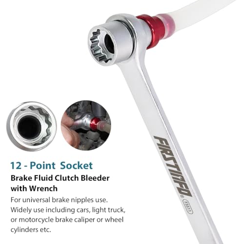 FIRSTINFO 11mm Mini Brake Bleeder Wrench with Check Valve & Hose - size: 11mm