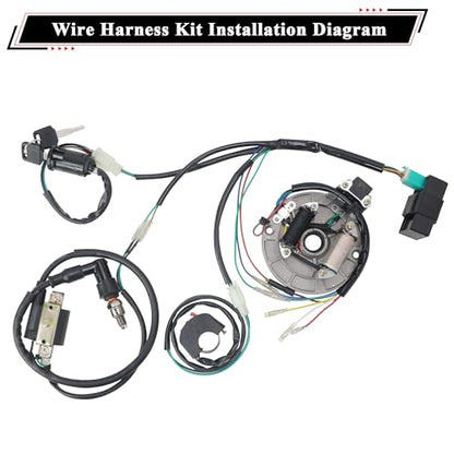 Rebuild Kick Start Dirt Pit Bike Wire Harness Wiring Loom Kit - color: Orange A7TC Spark Plug