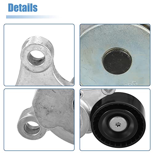 X AUTOHAUX Drive Belt Tensioner Assembly Belt Tensioner for Mercedes-Benz W270 CLA250 CLA45 AMG GLA250 2702000370 Metal Black Silver Tone