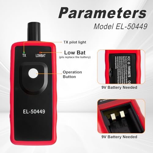 TPMS Relearn Tool, EL-50449 Tire Pressure Sensor TPMS Programming Tool, Red