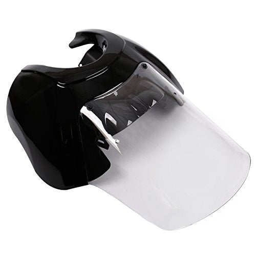 TCMT Front Fairing + 15" Windscreen Fits For Harley Dyna Street Fat Bob Wide Glide (Gloss Black+Clear) - color: Gloss Black(Clear Shield)