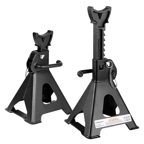 Jack Stands, 3 Ton (6,000 lbs) Capacity Car Jack Stands Double Locking, 11.4"-16.54" Adjustable Height, Car Stand for Lifting, Black, 1 Pair - color: New Black
