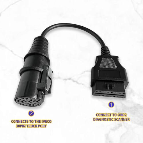 Truck OBD1 to OBD2 Cable for Iveco 30 Pin OBD2 Diagnostic Cable Adapter - style: Fit for Iveco 30pin