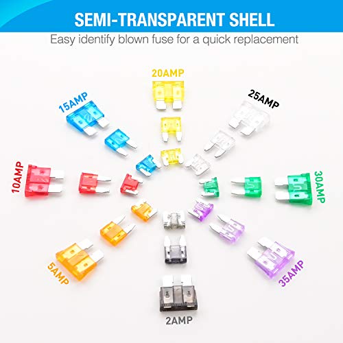 Nilight 272PCS Regular Mini and Low Profile Mini Blade Fuse Assortment Kit