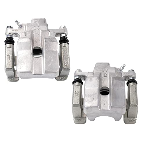 TRQ Rear Driver and Passenger Side Brake Caliper Set Hardware Brackets - style: CLA32287