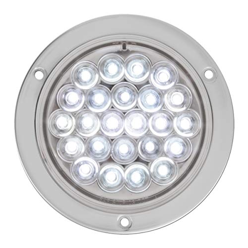 GG Grand General 78242 White/Clear LED Light (4" Pearl Ss Rim and Pigtail) - color: White/Clear, style: w/S.S Bezel