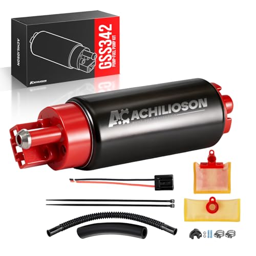 340LPH High Performance Fuel Pump, 40 PSI In-Tank Electric Fuel Pump Kit Compatible with Walbro GSS342 255LPH, for EFI Gasoline Applications, Installation Kit - size: GSS342 255LPH