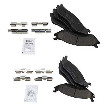 TRQ Front and Rear Brake Pads Ceramic - color: Ceramic, size: BFA12933