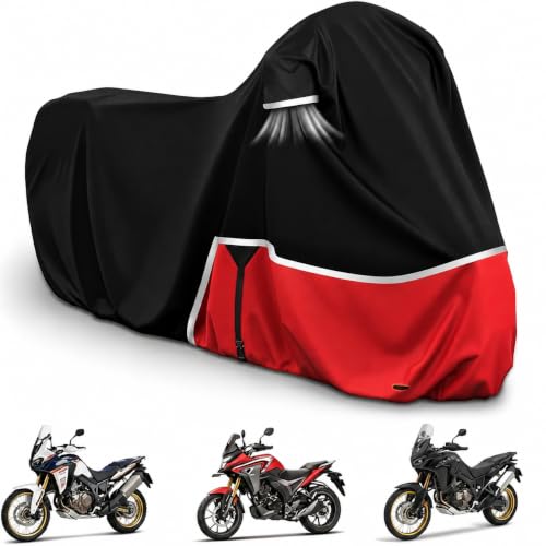 420D Heavy Duty Motorcycle Cover All Weather Waterproof, Outdoor Sun Rain Snow Protection, Fit for Honda Adventure Models Africa Twin,NC750X,CB500X,CRF300L,XR150L,CRF250F (Adventure) - size: Adventure