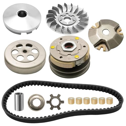 Saihisday Transmission Rebuild Kit Replacement Clutch Kit, Includes Clutch Variator Assembly Drive Belt and Roller Weights, Replacement for Polaris Sportsman ATV Fit for 90cc