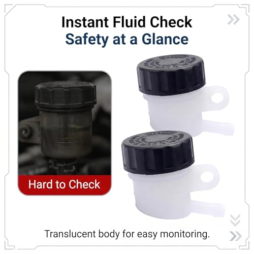 2 PCS Motorcycle Brake Oil Reservoir, Rear Brake Master Cylinder Oil Cup, Anti-leakage Clutch Tank Reservoir, Universal for Motorcycle Dirt Bike ATV Quad (White & Black) - size: 2 PCS