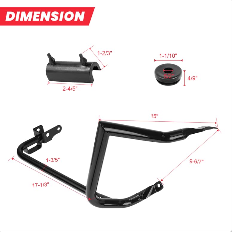 2014-2026 Rear Saddlebag Guard Crash Bar for Harley Touring Street Glide Road Glide Road King Electra Glide w/Cash Bar Support Bracket Kit - size: 2014-2026