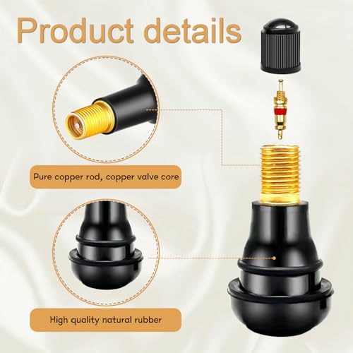 20PCS TR412 Tubeless Valve Stem - Black Standard Length Rubber Snap Replacement for Automotive Rim Holes and Standard Vehicle Tires DD008-412 - size: TR412