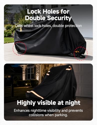 KEMIMOTO Motorcycle Cover Weather Resistant 96.5" Fits for Cruiser - size: 96.5"