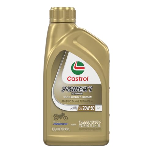Castrol Power1 V-Twin 20W-50 Full Synthetic Motorcycle Oil, 1 Quart, Pack of 6 - size: 1 Quart, Pack of 6