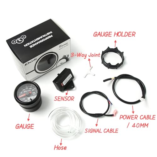2" 52mm 7Color LED Digital Pointer Car Turbo Boost Meter Psi Pressure Gauge - style: Turbo Boost Gauge (0-30 IN.HG,0-30PSI)
