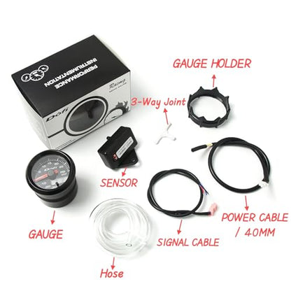 2" 52mm 7Color LED Digital Pointer Car Turbo Boost Meter Psi Pressure Gauge - style: Turbo Boost Gauge (0-30 IN.HG,0-30PSI)