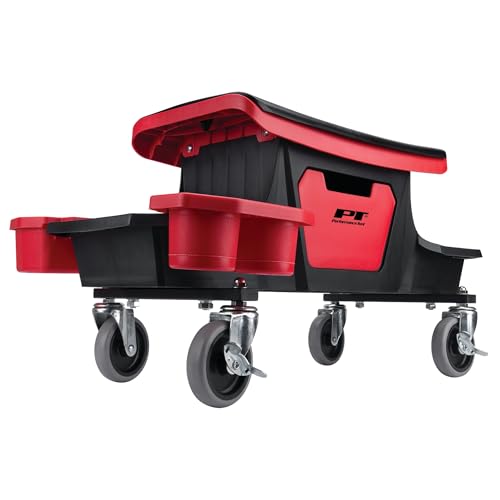 Performance Tool W85035 Rolling Mechanic Shop Stool Seat with Storage - style: Rolling Storage Garage Seat