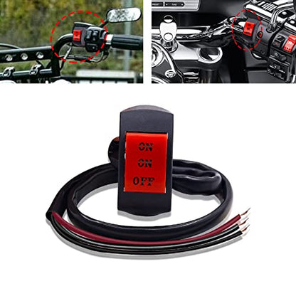 Motorcycle Handlebar Fog Light Spotlight Switch, Universal 7/8 inch Driving Foglight ON/ON/Off 3 Wires Handlebar Mount Switch