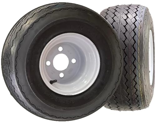 eCustomrim 2-Pack Golf Cart Tires On Rims 18-850-8 18X8.50-8 White 4 Lug - size: Set of 2