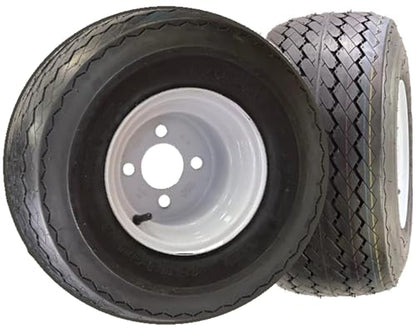 eCustomrim 2-Pack Golf Cart Tires On Rims 18-850-8 18X8.50-8 White 4 Lug - size: Set of 2