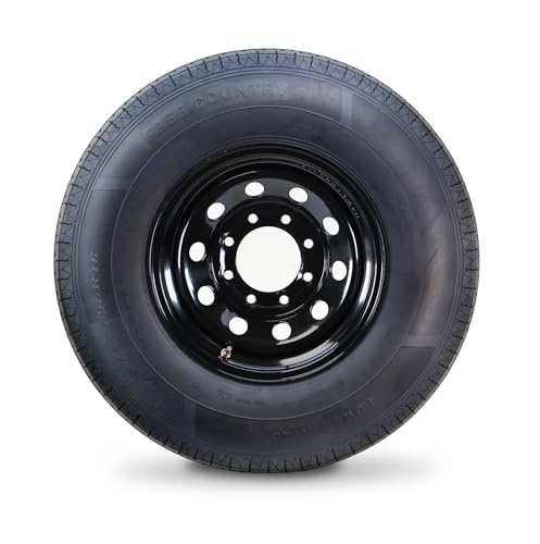 Free Country Trailer Tire Wheel ST225/90R16 14-Ply G 127L 8X6.5" Black Mod - size: ST225/90R16 /8x6.5