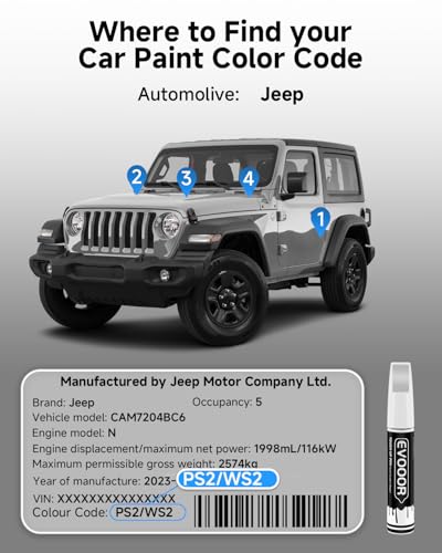 PS2/WS2 Bright Silver Metallic Touch Up Paint Compatible with JeepExact Match 2 in 1 Touch up Paint for Chips and Nicks Repair - color: Bright Silver Metallic(PS2/WS2) Compatible with Cherokee/Commander/Compass/Grand-Cherokee/Liberty/Patriot