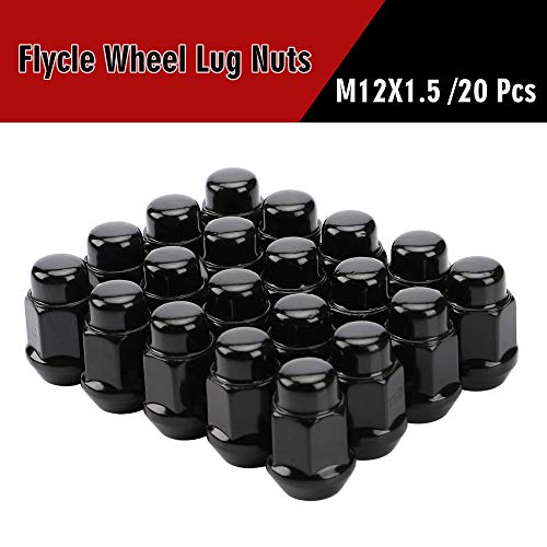 Wheel Lug Nuts, 12x1.5, Black, 20PCS - color: Black, size: 1.4 inch