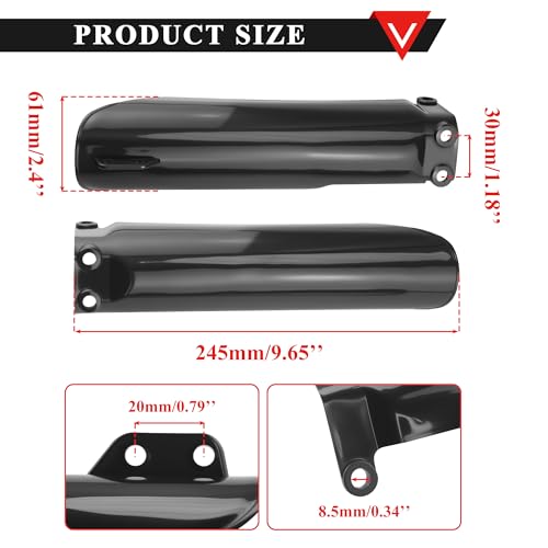 PRO BAT 245mm/9.6'' Front Fork Guard Fender Protector 150cc 160c 200cc - color: Black, size: 245mm/9.6''