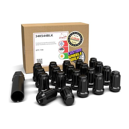 Wheel Accessories Parts 20 Pcs M12x1.25 12x1.25 Thread Car Spline 1.38" 35mm Long Lug Nuts Black Spline Hex Fits Most Subaru Pass Cars ｜ Nissan Pass Cars - color: Black, size: 20 Pcs, style: Spline