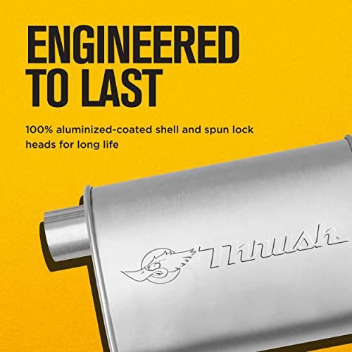 Thrush Muffler Mellow Performance Tone Inlet 2.5 Pipe Connection Offset Outlet 2.5 Center