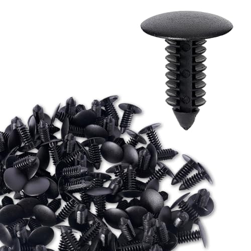 100Pcs Plastic car Bumper Clips - 8mm Automotive Clips and Fasteners, Plastic Push Rivets Retainer Clips for GM 1605396, 1595864, Chrysler 6030441, Ford 388577S, W705589-S300