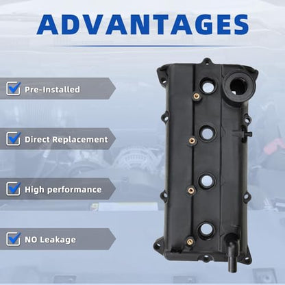 MITZONE Engine Valve Cover Kit Gaskets, Spark Plug Tube Seals Set, Oil Filler Cap, P CV Cover, Bolts Compatible with 2002-2006 Nissan Altima Sentra 2.5L Replaces 13264-3Z001 13264 3Z001 264-982 - color: 004-003