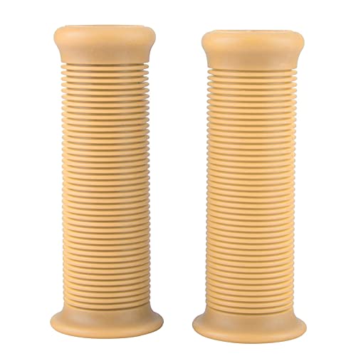 Handle Grip Pair, Motorcycle Grips Pair of 1inch 25mm/ 1.1inch 28mm Universal Motorcycle Vintage Handle Handlebar Grip for Most Motorcycles - color: Beige