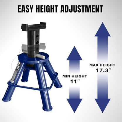 TCE 10 Ton (20,000 lb) Capacity Heavy Duty Steel Jack Stands, Low Profile, 2 Pack, T70070, Blue - style: 10 ton heavy duty