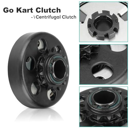 Go Kart Clutch 1" Bore 14T with 3 Feet #40/41/420 Chain, Centrifugal Clutch Fit for Minibike Mini motorcycles 2-6.5HP 212cc Engines, Up to 2300 RPM - size: 1" Bore 14T with Chain