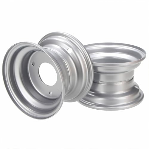 7" ATV Wheel, 7 inch GoKart Rim with 3 lugs Fits for 110-125cc ATV, Go-Kart, 3 Bolts Go Kart Wheel Rim for Quad 16x8-7 Tires (Silver) - color: Silver