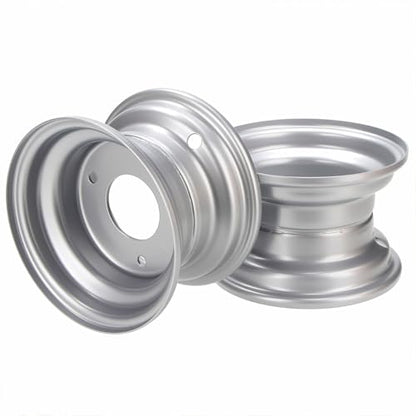 7" ATV Wheel, 7 inch GoKart Rim with 3 lugs Fits for 110-125cc ATV, Go-Kart, 3 Bolts Go Kart Wheel Rim for Quad 16x8-7 Tires (Silver) - color: Silver