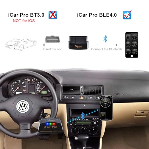 Vgate iCar Pro Bluetooth 3.0 OBD2 Scanner | Android Only – Not for iOS – Check Engine Light - size: ICAR PRO BT3.0 - Android & Windows