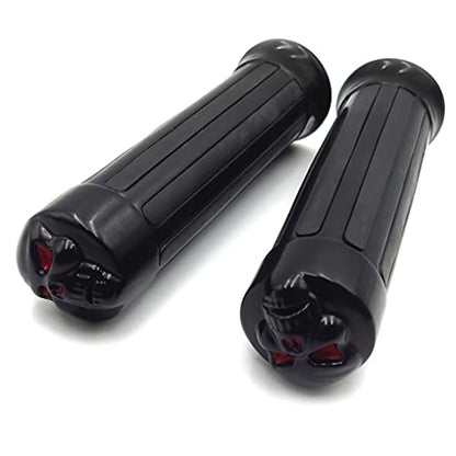 XKMT-Skull Style Hand Grips 1" Handlebar Compatible with H-D XL 883 Hugger Sportster Cruiser Black [B0125VOQ4W]
