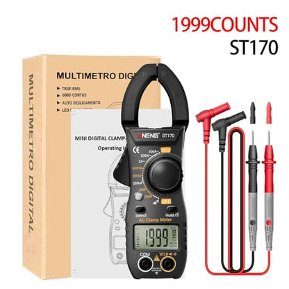 NCV Digital Clamp Meter Multimeter 2000 Counts Amp Voltage Tester Auto-ranging with AC/DC Voltage, AC Current, Resistance, Capacitance, Continuity, Live Wire Test, Black