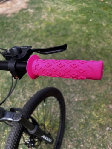 Bike Grips Bicycle Handlebar End Grips Replacement Handle Bar Grips Non-Slip Soft Rubber Protector for Mountain Bike Tricycle Wheel Chair - color: PINK
