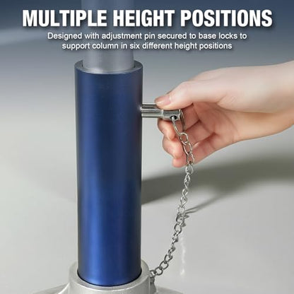YELLOW JACKET 3 Ton Aluminum Lightweight Jack Stands with Locking Support Pins for Cars, SUVs, and Light Duty Trucks, Blue/Silver, 1 Pair
