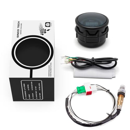 Car 52mm Digital AFR Gauge with Narrowband O2 Sensor Blue LED Automobile Meter… (A/F Ratio Gauge) - style: A/F Ratio Gauge