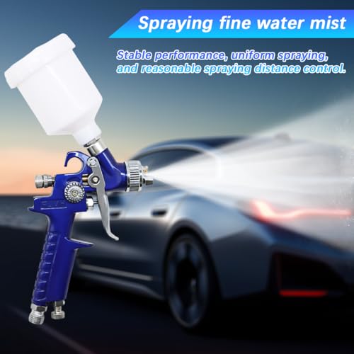 Zpana Mini Car HVLP Spray Gun, Vehicle Gravity Feed Air Paint Sprayer with 0.8mm Nozzle 125ml Cup, Automotive Touch Up Detail Spot Repair Paint Spraying Gun Accessories, Universal Fit